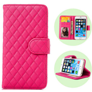 Plaid Texture Sheepskin Flip Leather Case with Card Slots for iPhone 6/6S