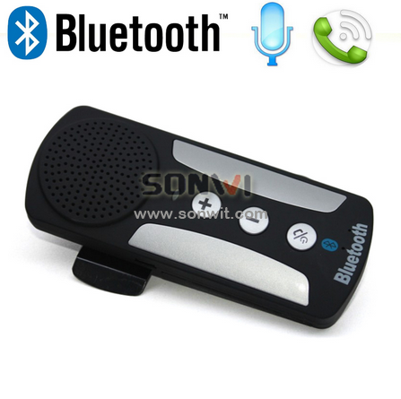  Car Kit Speakerphone Speaker For iPhone Samsung Smartphone with Sun Visor Clip & Car Charger