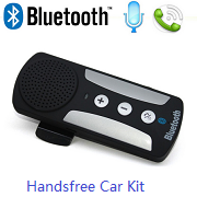Wireless Bluetooth In-car Handsfree Car Kit Speakerphone Speaker For iPhone Samsung Smartphone with Sun Visor Clip & Car Charger