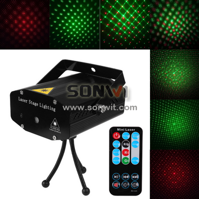 Mini LED Laser Pointer Disco Stage Light Party Pattern Lighting Projector Show IR Remote RG Laser Projector Lights 