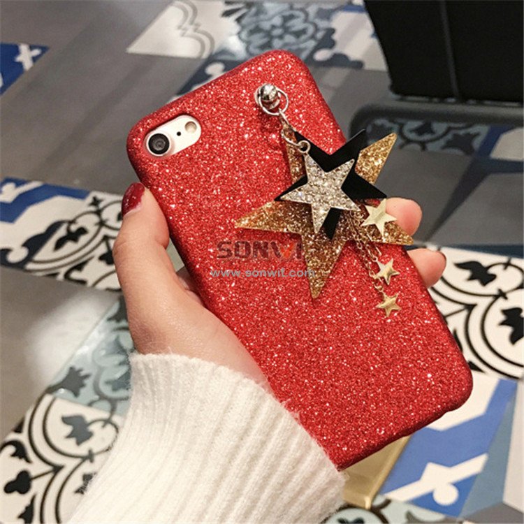 Flash Powder Phone Case with Pendant for iphone 6/6s