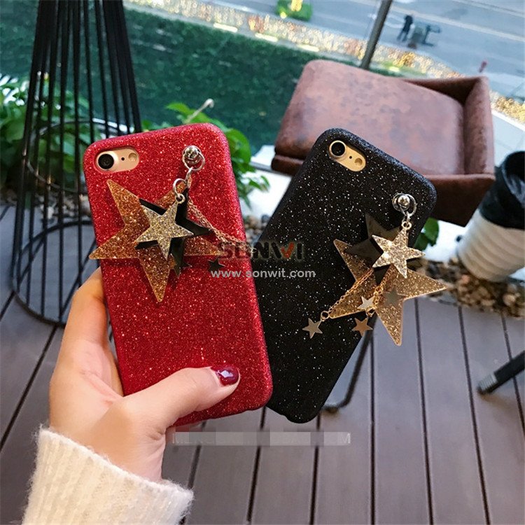 Flash Powder Phone Case with Pendant for iphone 6/6s