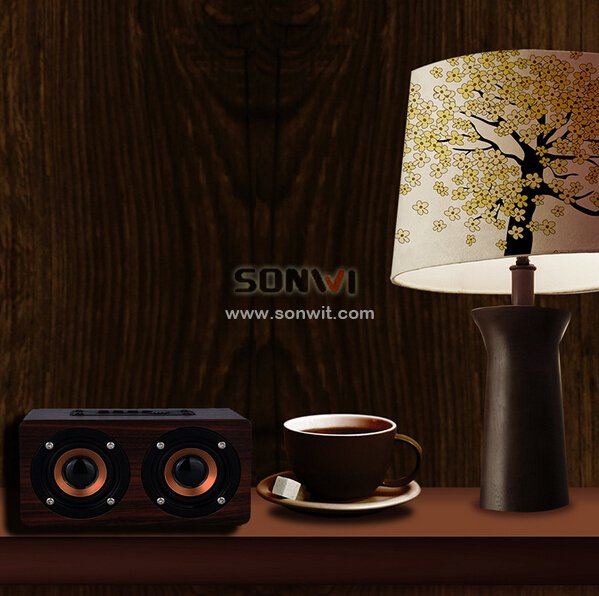 Retro Wood Wireless Bluetooth Speaker Portable Speaker bluetooth altavoz Mini 3D Dual Loudspeakers USB Charging enceinte