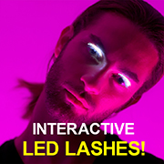 LED Eyelashes Eye Lashes Waterproof for Halloween Masquerade Party 