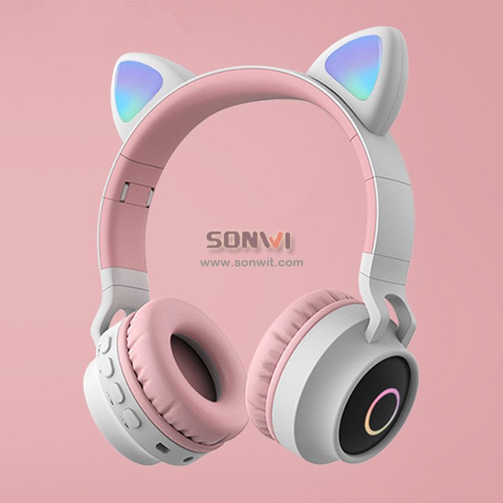 cute Wireless Headphones Bluetooth Headset Noise Cancelling Over Ear With Microphone