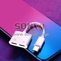 USB Type C to 3.5mm Headphone Jack and Charging Dongle Adapter Converter